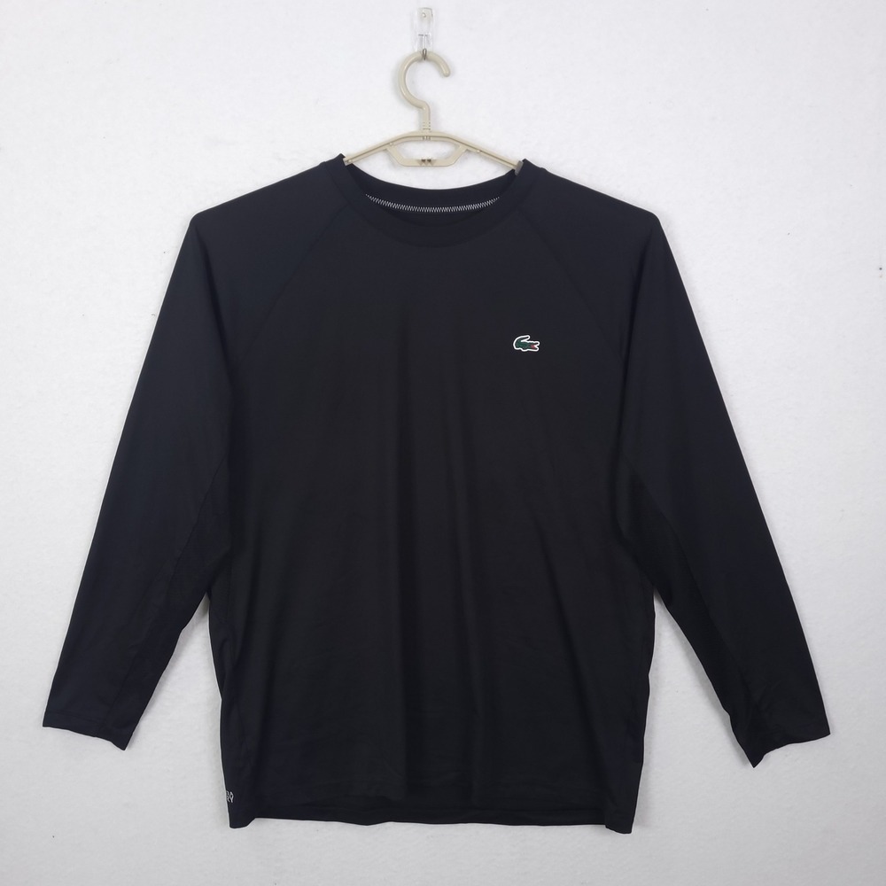 Lacoste Sport Long Sleeve Shirt Mens XXL Black Slim Fit Performance Athletic